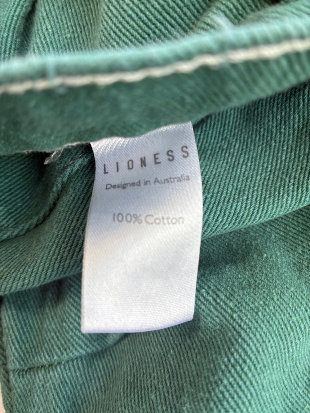 Lioness Miami Vice Barrel Jeans Cargo Pants Green/White Contrast Stitch XS/26 - Picture 9 of 9